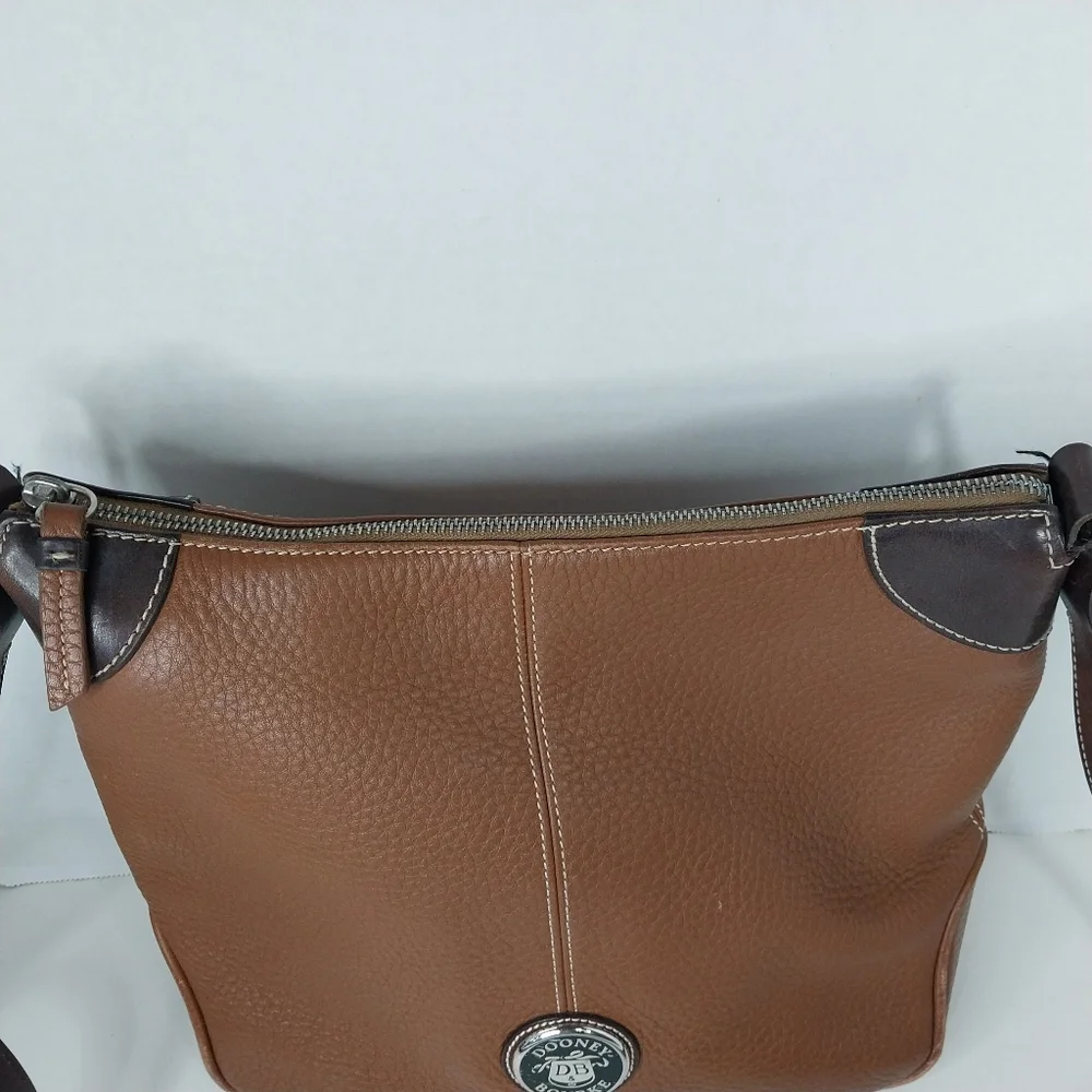 Dooney & Bourke All Weather Leather 2 Shoulder Brown Pebble Tote Bag - Picture 14 of 16